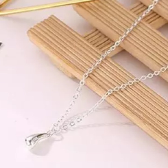 Silver Water Drop Necklace - Picture 2 of 4